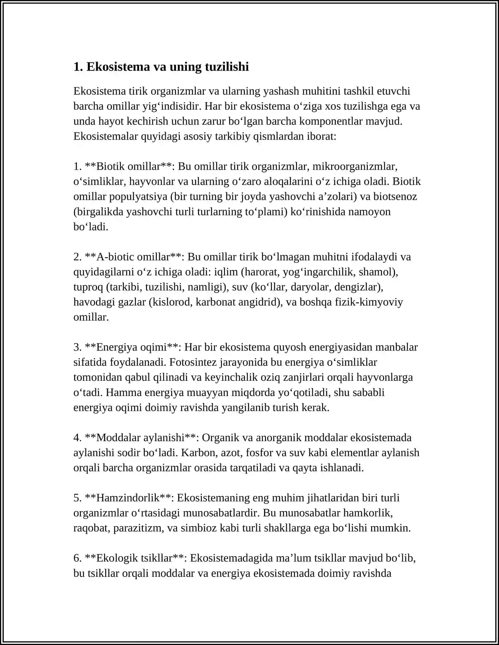 EKOLOGIYANI TIZIMLARI 3