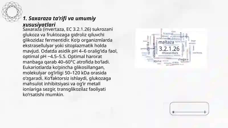 Saxaraza fermenti haqida umumiy tushunchalar 3