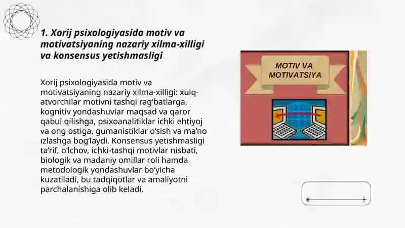Xorij psixologiyasida motiv va motivatsiya muammosi 3