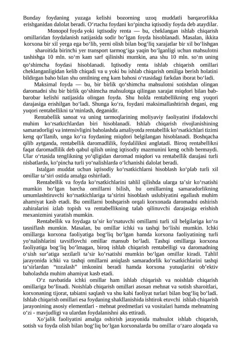 FOYDA VA RENTABELLIK 3