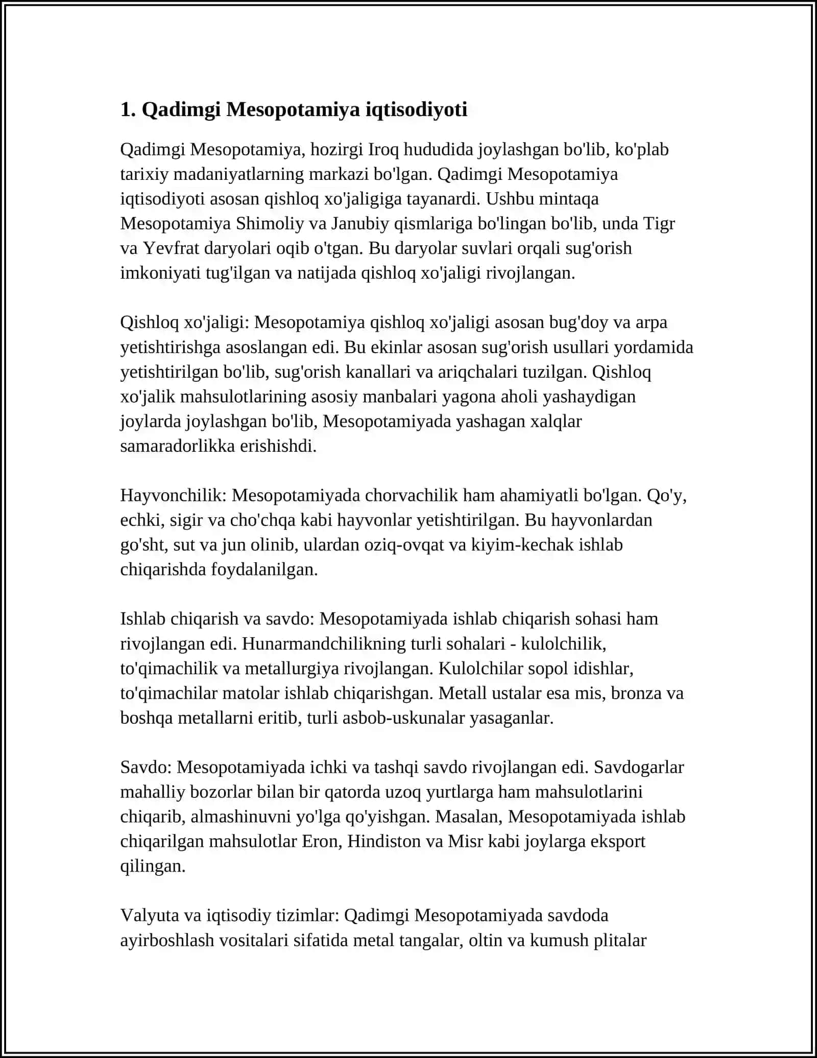 QADIMGI DUNYO IQTISODIY GOYALARI 3