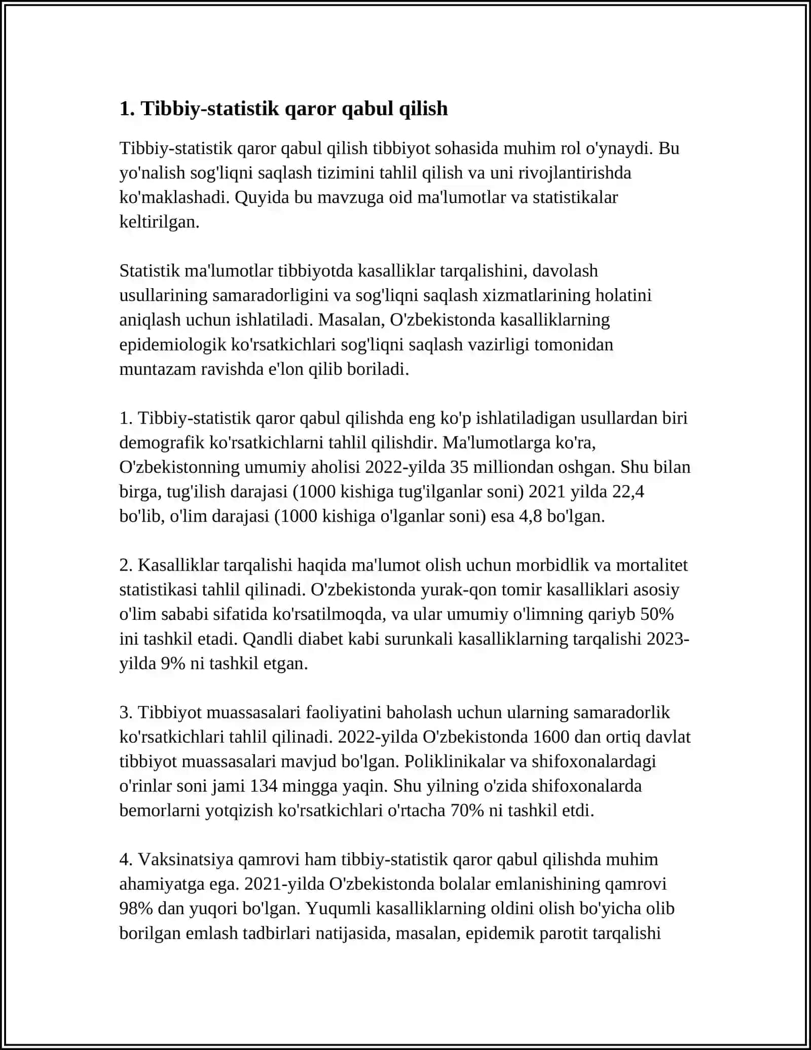 TIBBIY-BIOLOGIK MASALA MISOLIDA MATEMATIK STATISTIKA ELEMENTLARI 3