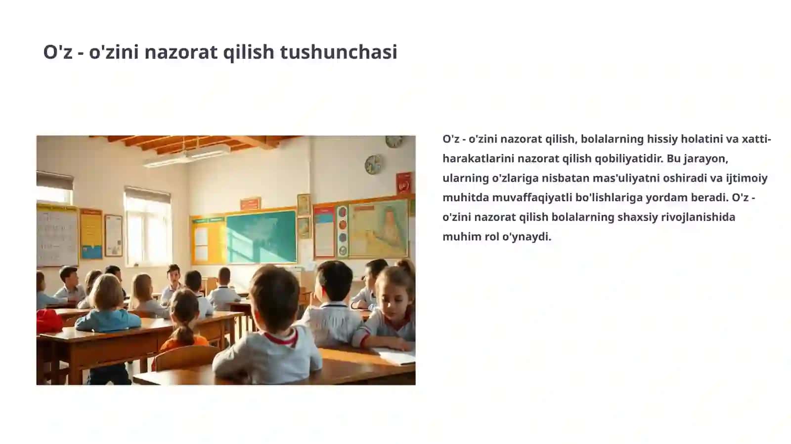 Bolalar ôz -ôzini nazorat qilish mashqlari 3