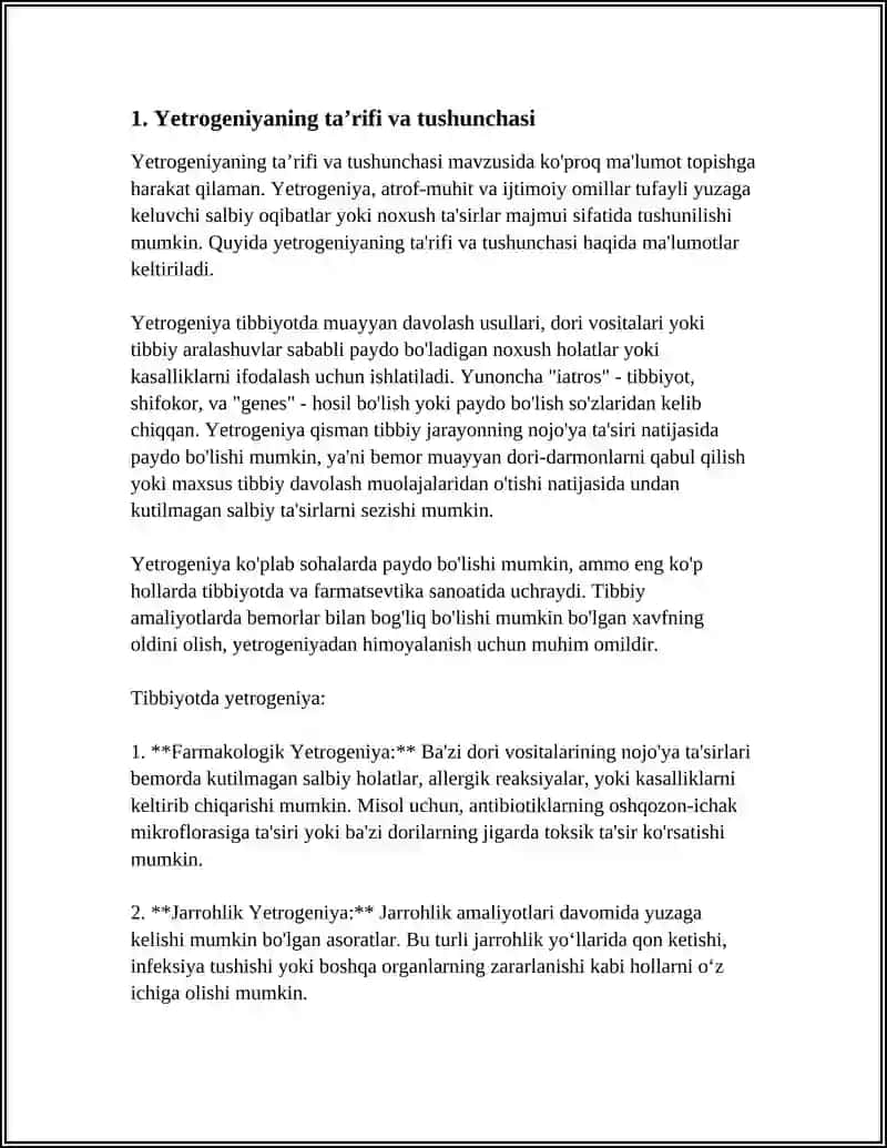 XOZIRGI ZAMONDA TIBBIYODA YETROGENIYA MUAMMOLARI 3