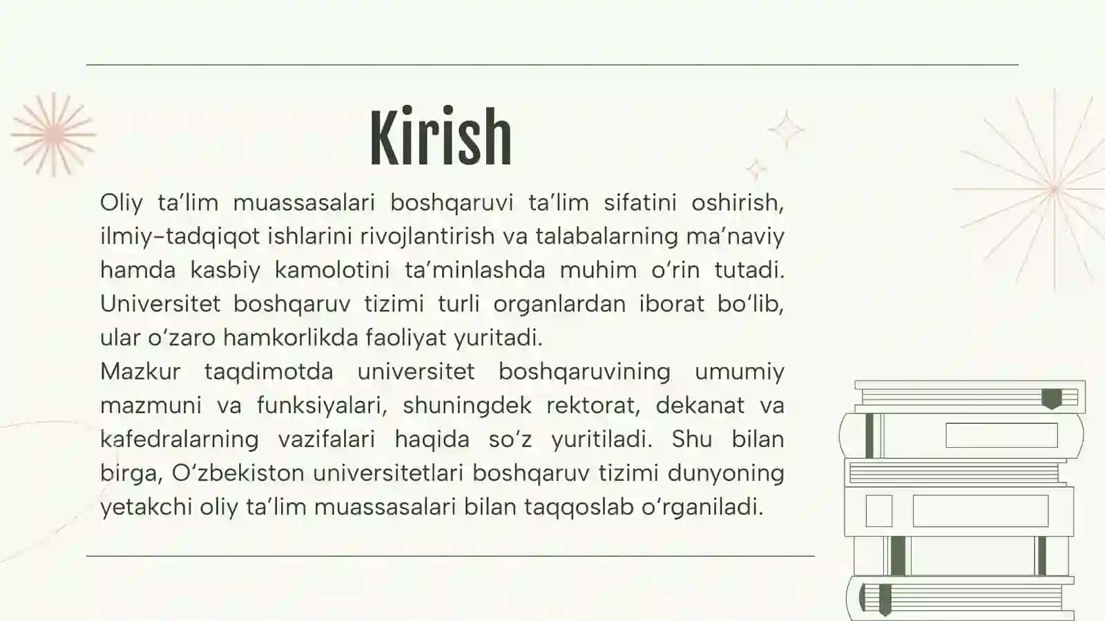 Universitet boshqaruvi asosiy funksiyalar va organlar. Rektorat, dekanat va kafedra faoliyati 3