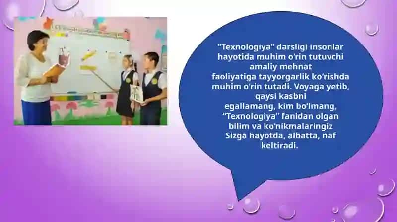 texnologiya fanini o`qitishning tamoillari 3
