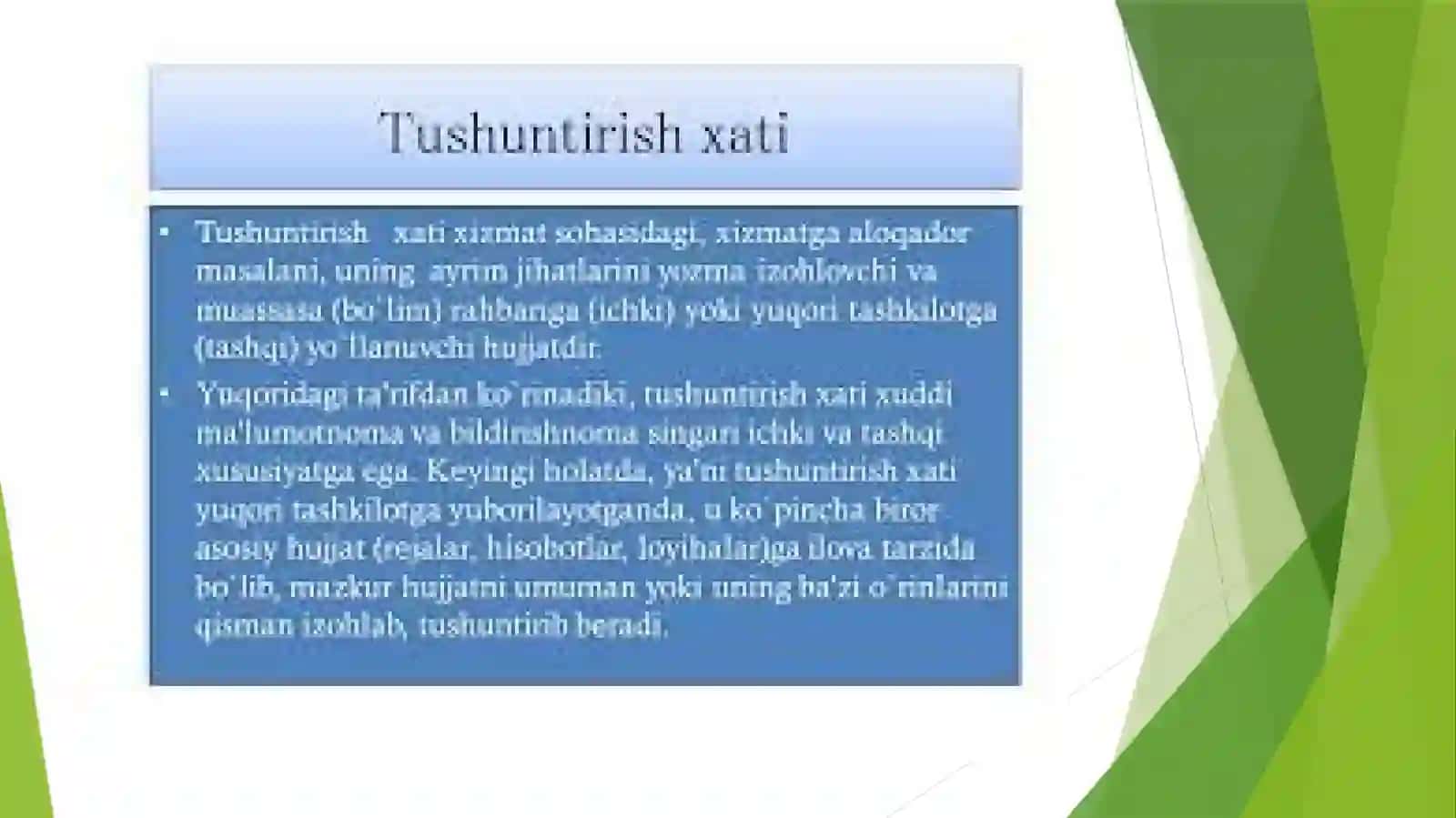 Doniyorova Shohistaning Davlat Tilida Ishyurutish Fanida Taqdimoti 3