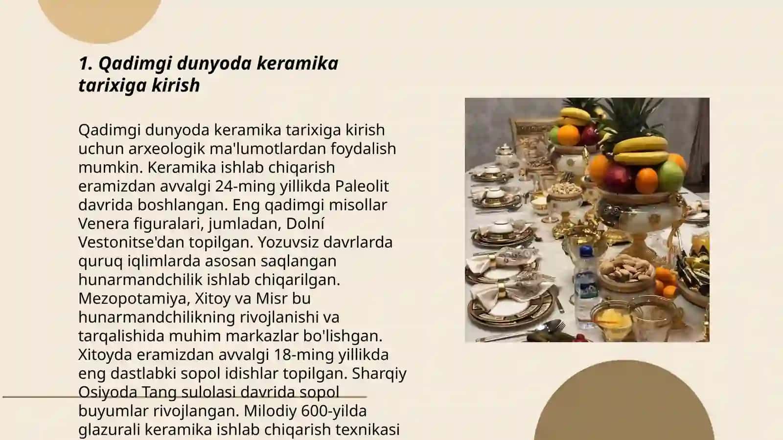 Qadimgi dunyo amaliy kimyosi.Keramika va chinni buyumlar tayyorlash 3