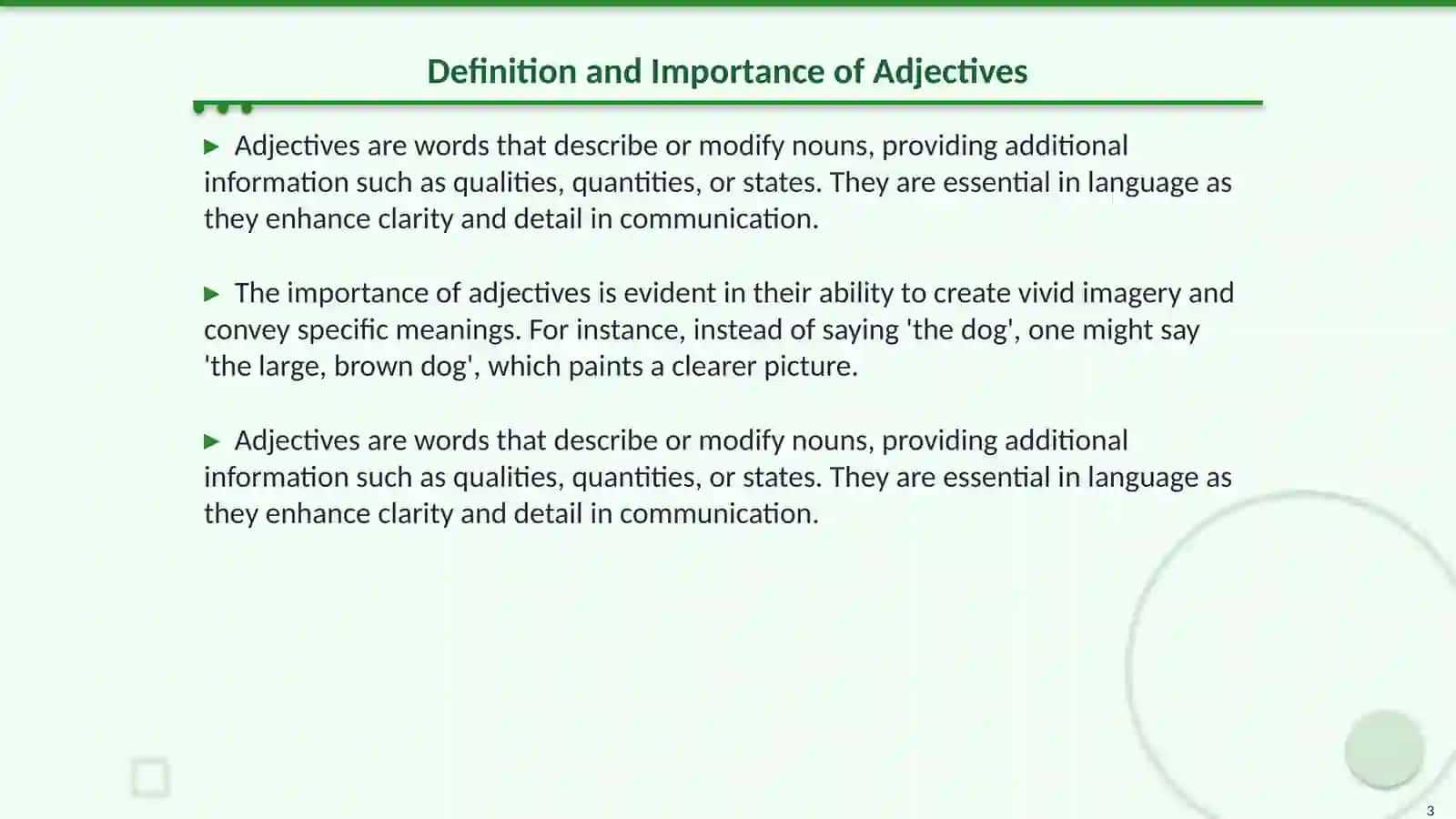 Types of adjectives. The grammatical category of degrees of comparison 3