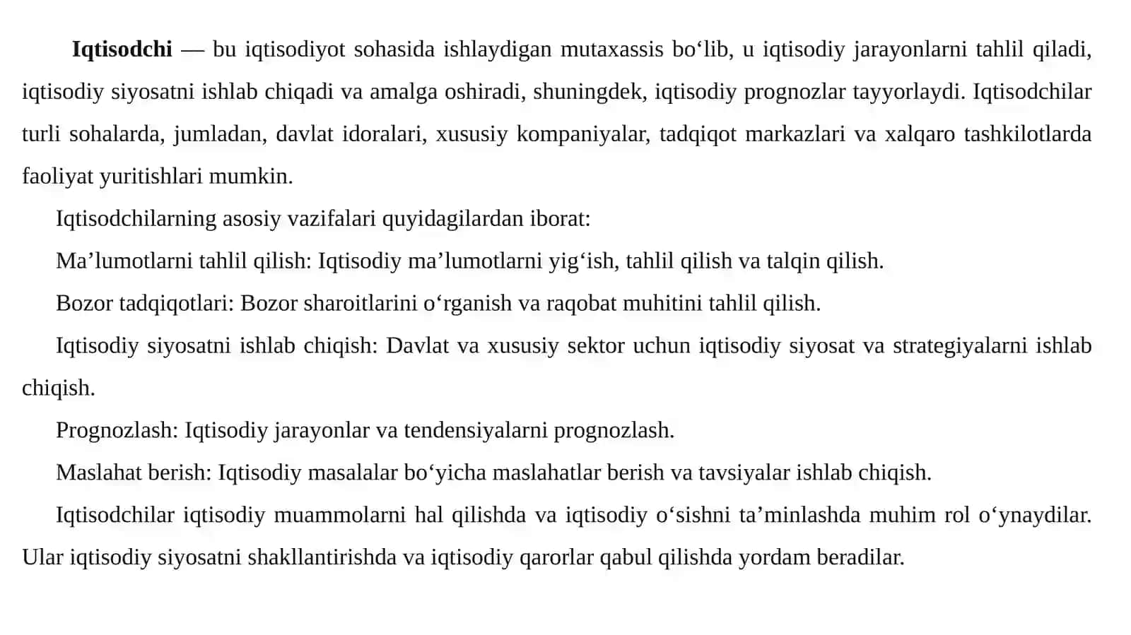 Iqtisodchi mutaxassisning kasbiy ko‘nikmalari 3