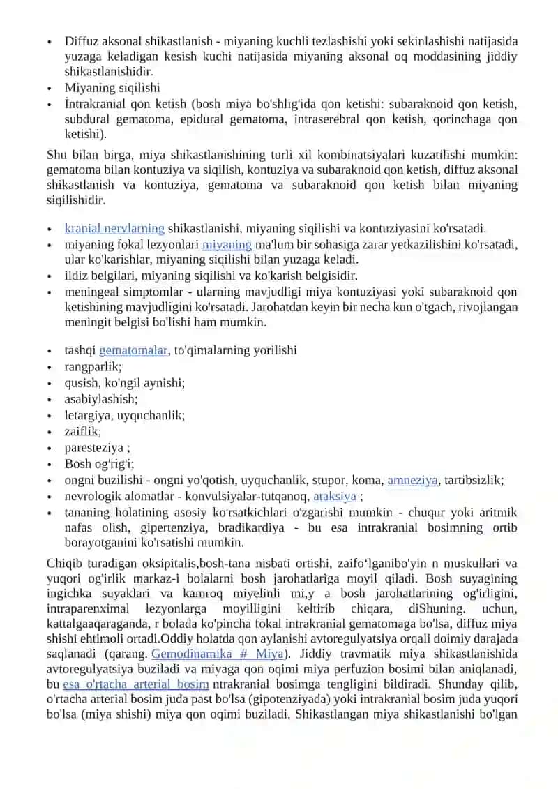 Bosh miya jarohatining kelib chiqishi sababli va asorati 3