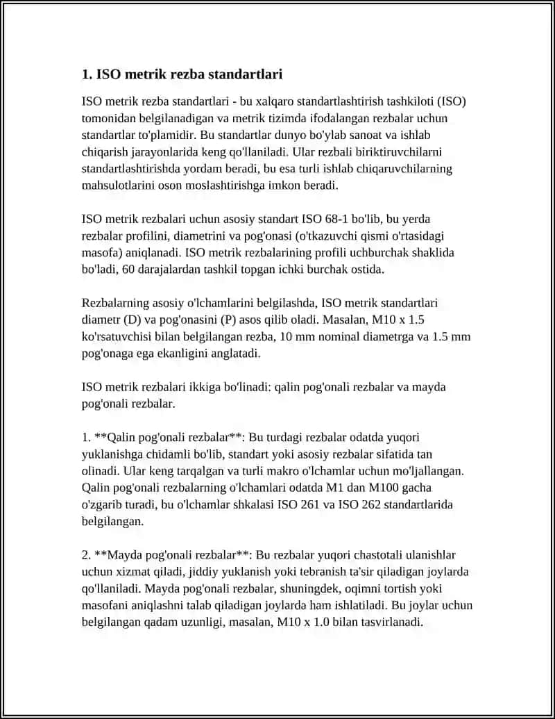 STANDART BIRIKTIRISH DETALLARI. REZBALI DETALLAR 3