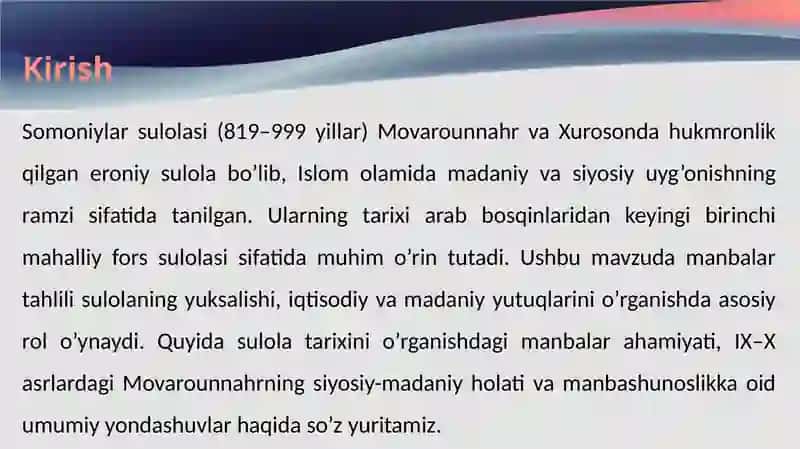 Somoniylar sulolasi tarixiga oid manbalar tahlili 3