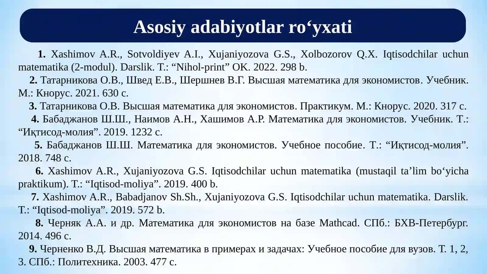 OLiy va Amaliy Matematika Kafedrasi 3