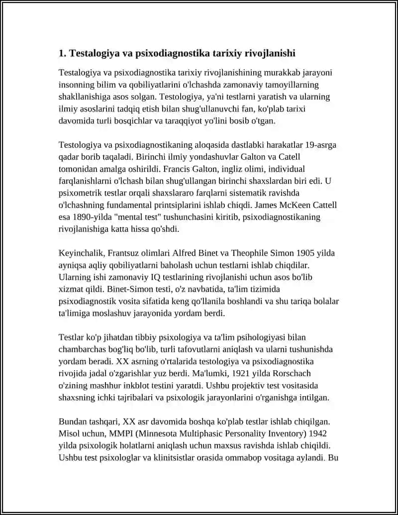 TESTALOGIYA VA PSIXODIAGNOSTIKANING BOG’LIQLIGI 3
