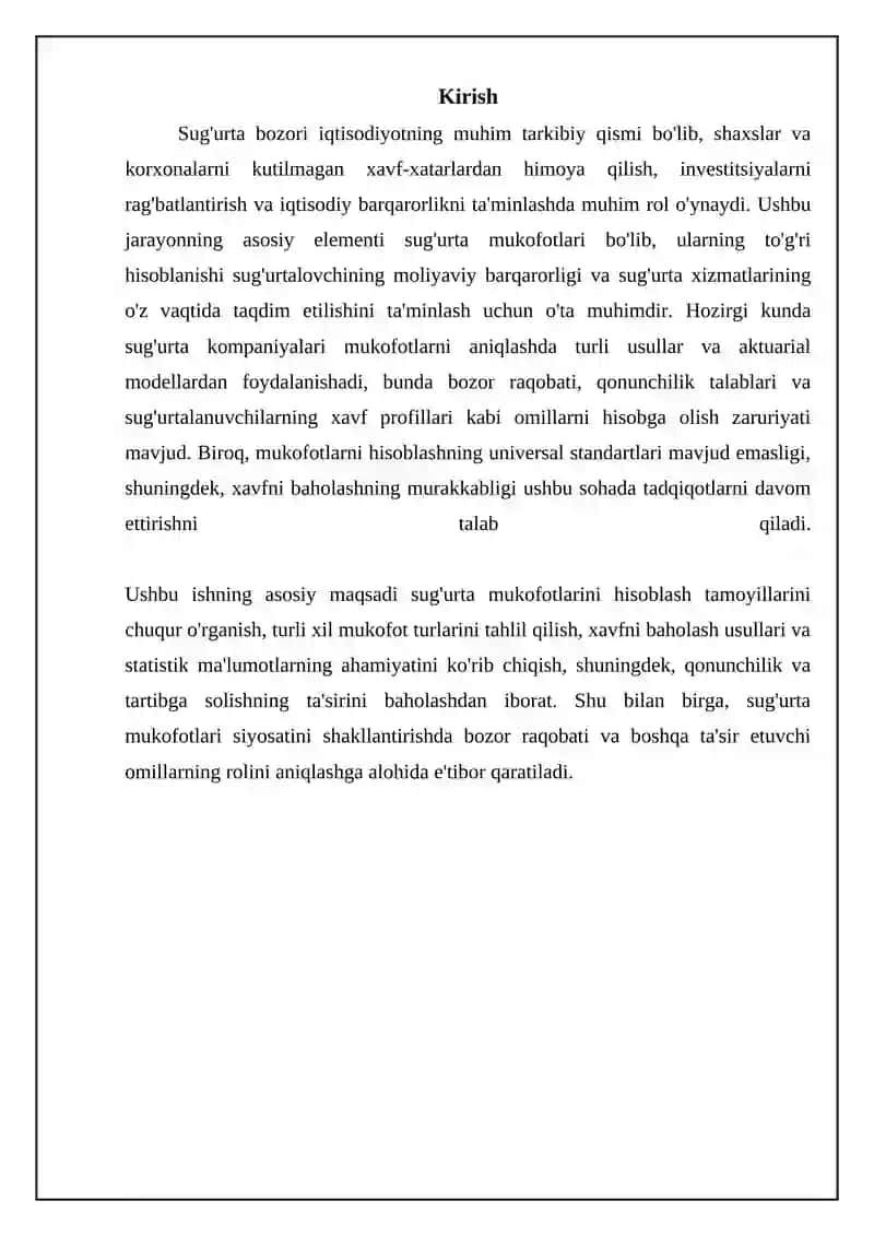 Sug'urta mukofotlari va ularni hisoblash tamoyillari 3
