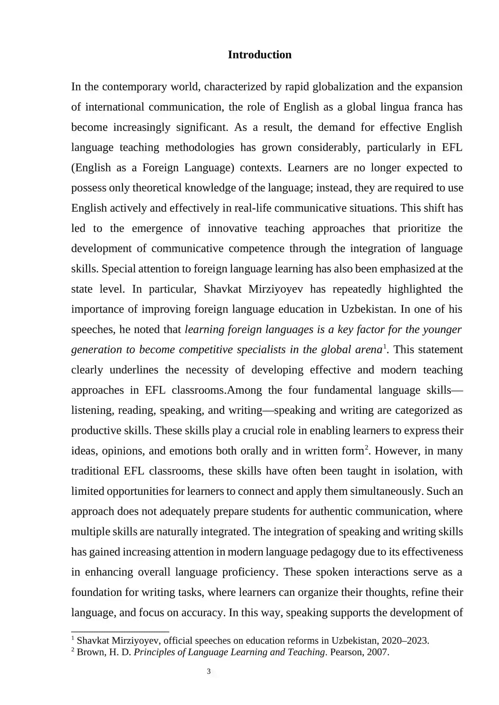 Integration of Speaking and Writing Skills in EFL classrooms 3