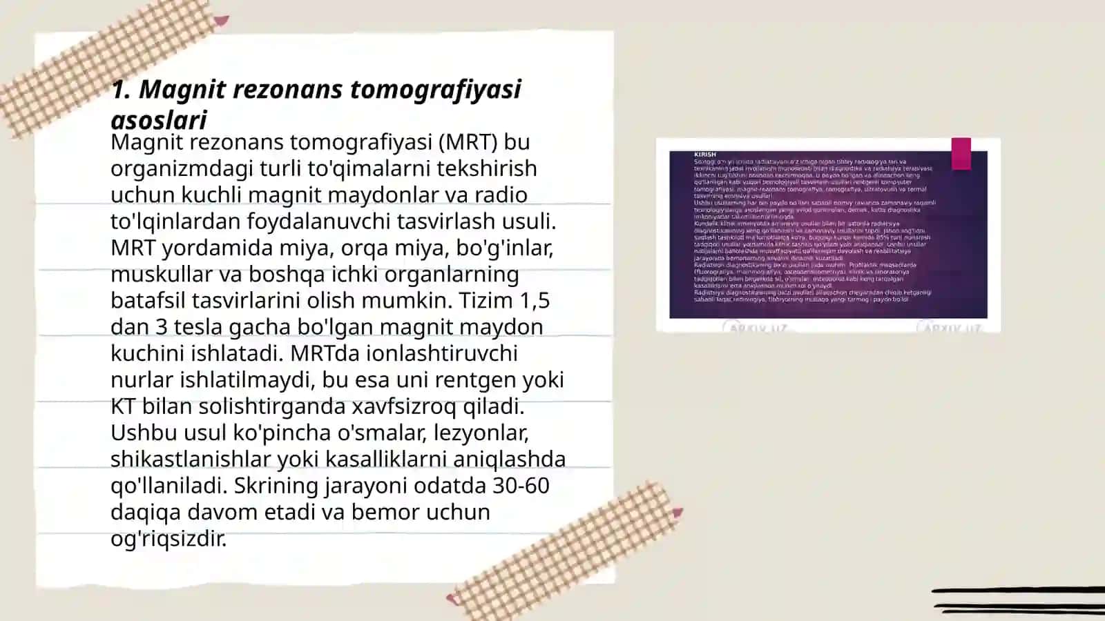 Magnit rezonans tomografiyaning ishlash prinsipi 3