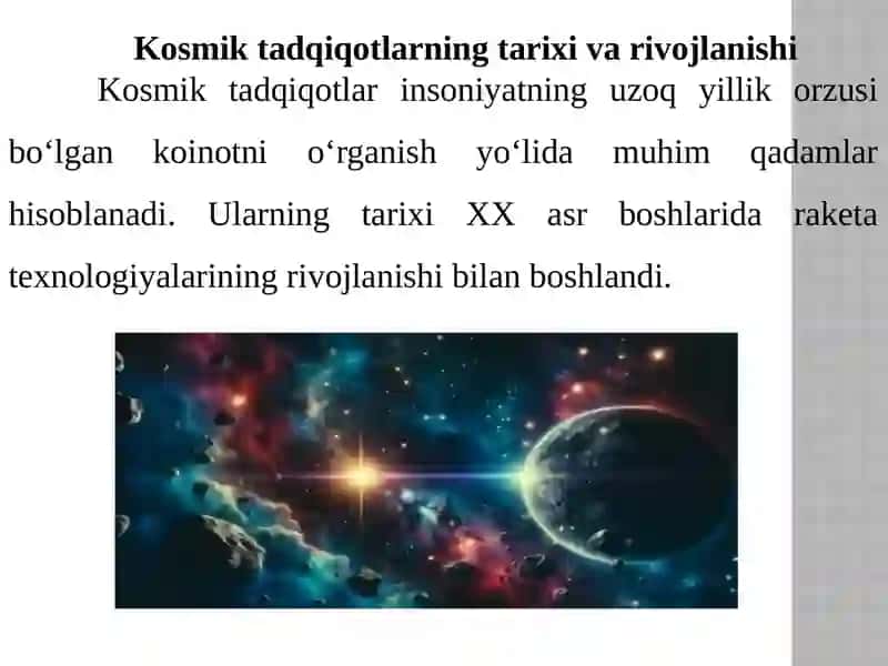 Kosmiktadqiqotlar va insoniyat kelajagi 3