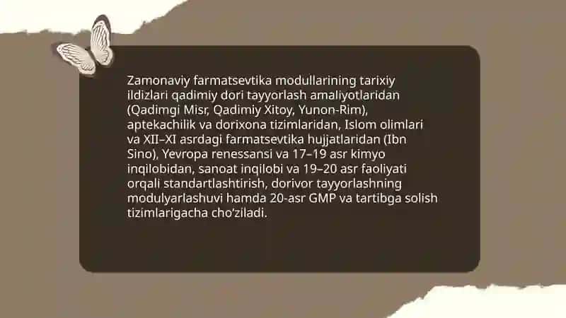 Hozirgi zamon farmatsevtika modullarining rivojlanish tarixi 3
