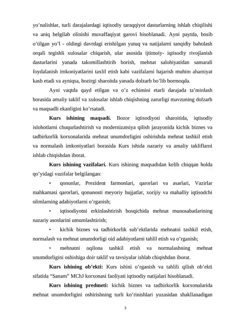 Kurs ishi mavzusining dolzarbligi. 3