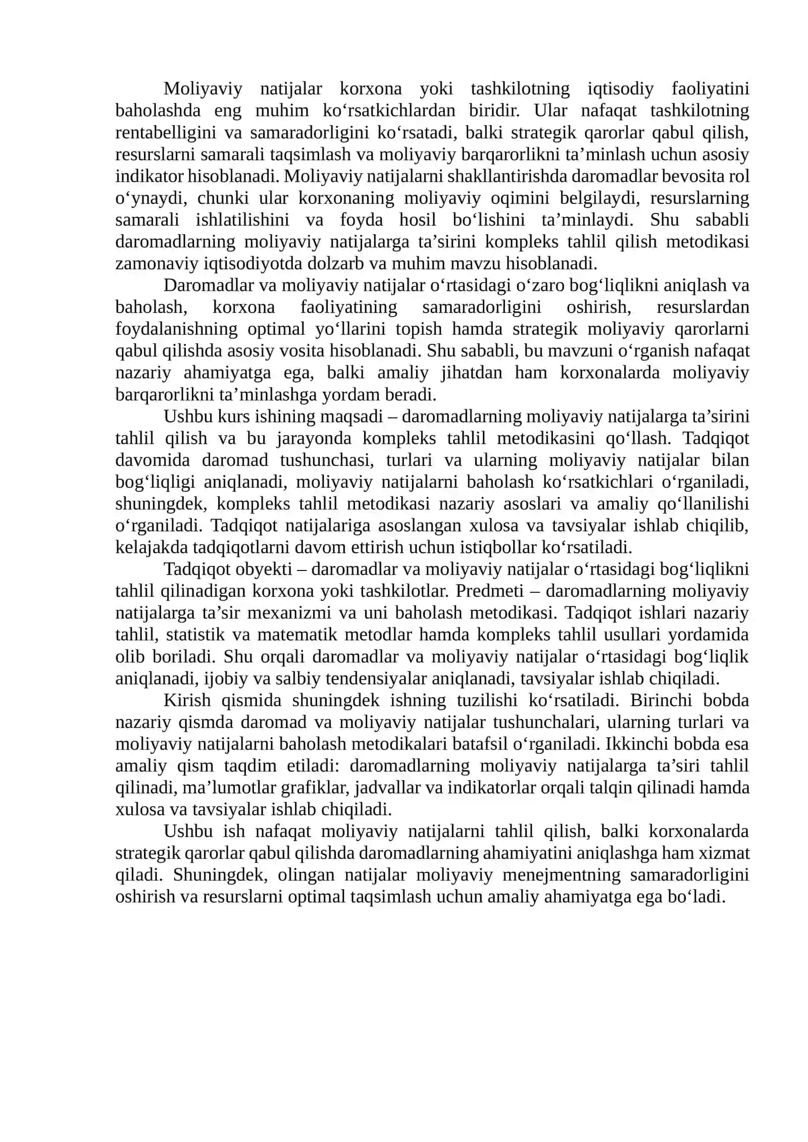 Daromadlarning moliyaviy natijalariga ta'siri kompleks tahlil qilish metodikasi 3