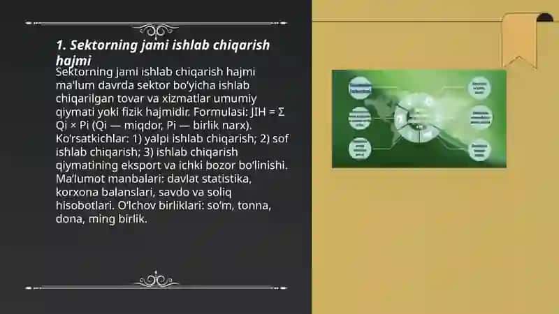 Tarmoqni ifodalovchi iqtisodiy ko'rsatkichlar 3
