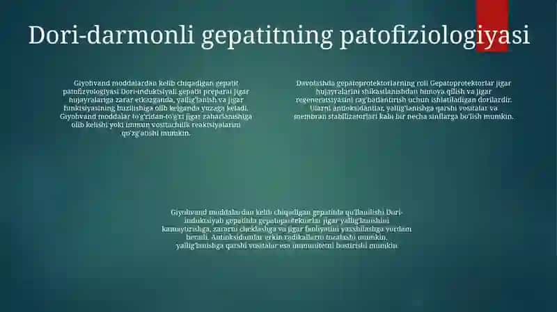 Ta'Sirida Yuzaga Kelgan Gepatitlarni Davolashda Qo'Llaniladigan Gepatoprotektor Vositalar 3