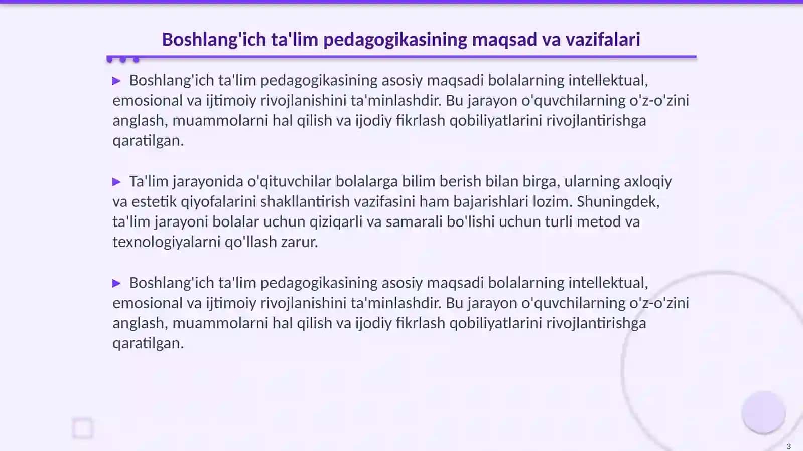 Boshlangich ta'lim pedagogikasi fani,uning predmeti,metodologiyasi,ilmiy-tadqiqot metodlari 3