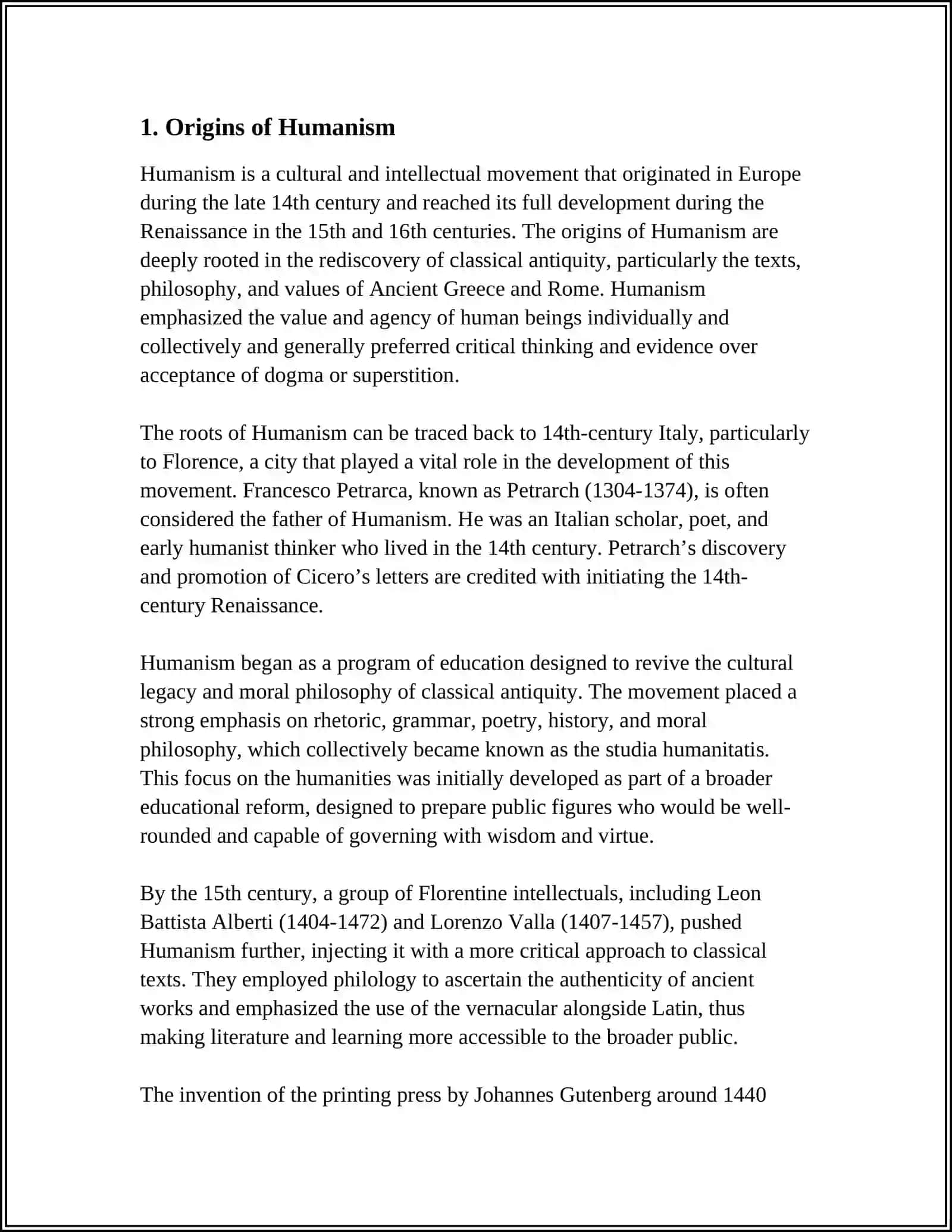 Origins of Humanism 3