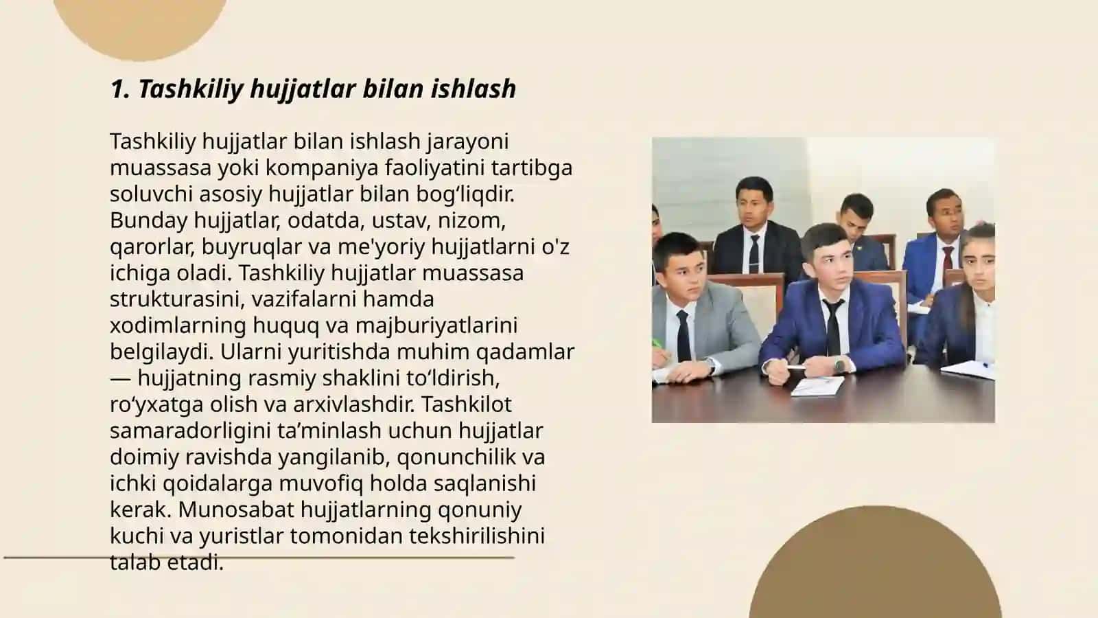 Tashkiliy hujjatlar bilan ishlash 3