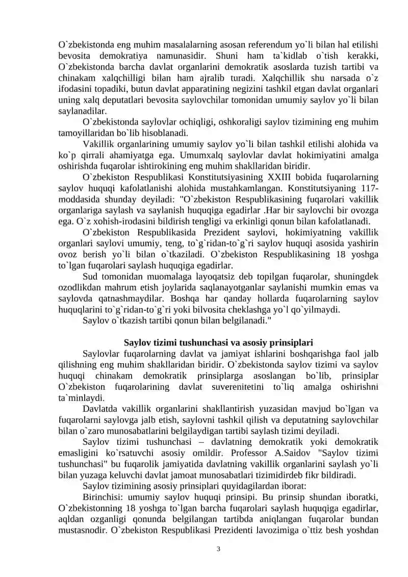 Saylov huquqi va saylov tizimi 3