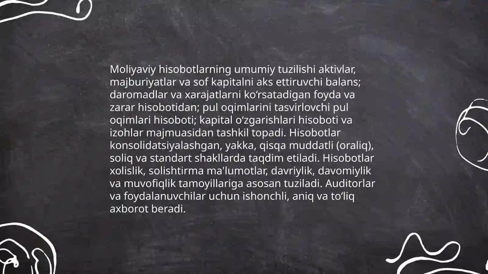 Moliyaviy hisobot shakllari va moliyaviy hisobotni baholash mezonlari 3