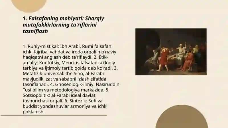 Sharq va G'arb mutafakkirlari ta'riflarini tasniflash 3