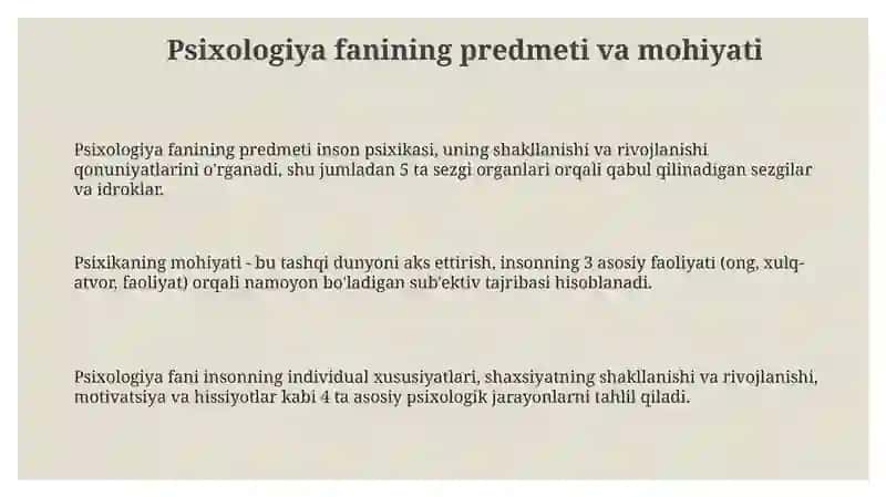 Psixologiya fanining predmeti va mohiyati 3