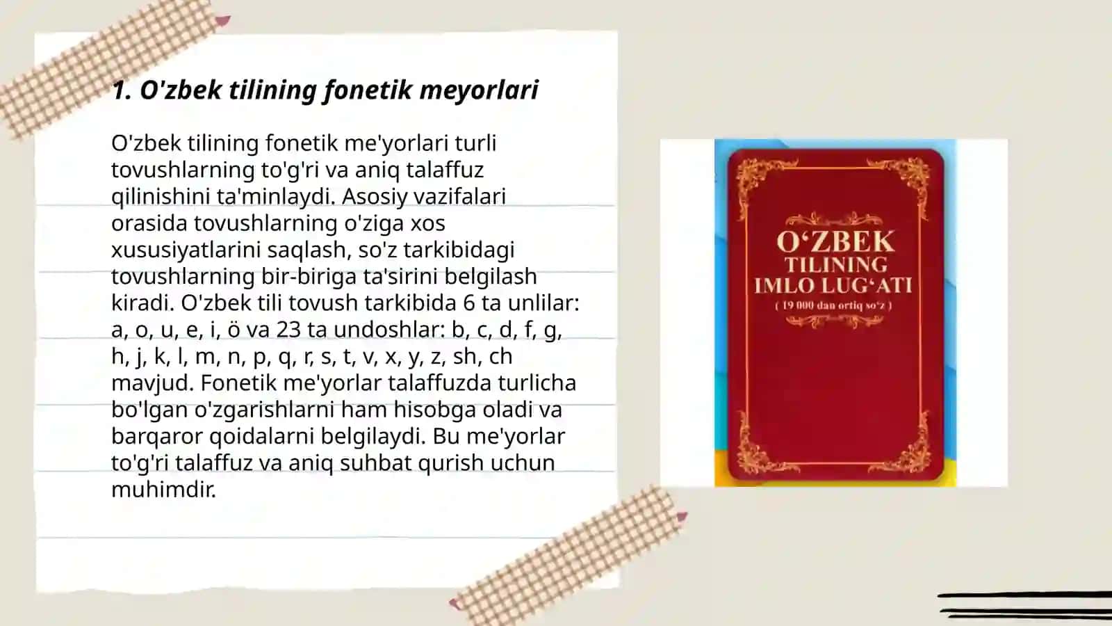 O'zbek tilining adabiy meyorlari 3