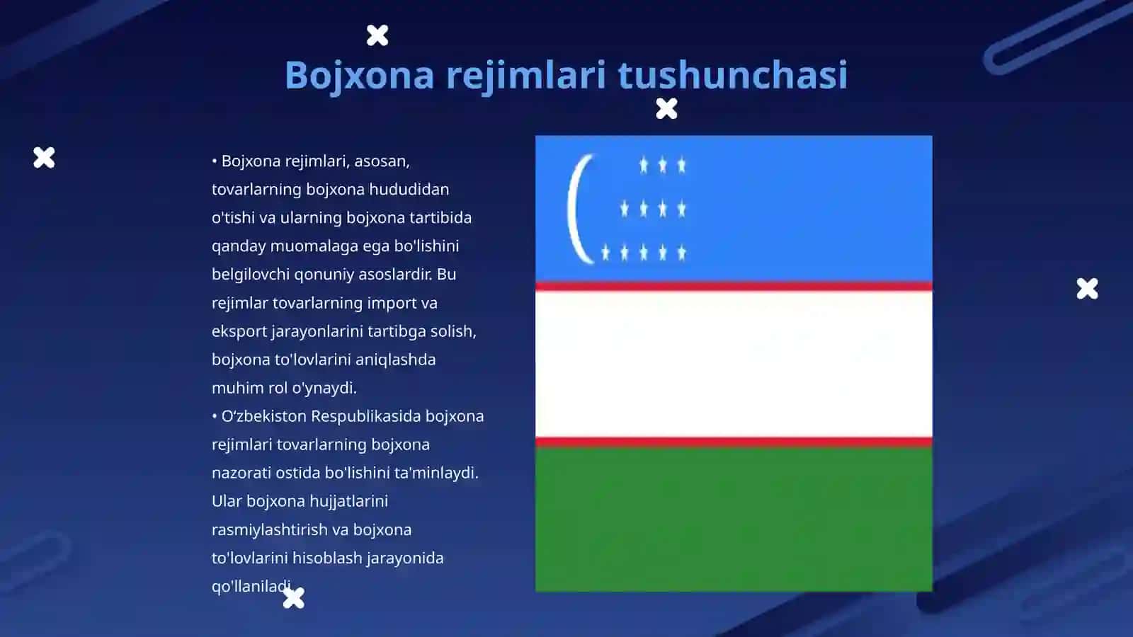 O‘zbekiston Respublikasi bojxona rejimlarining mazmuni va turlari 3