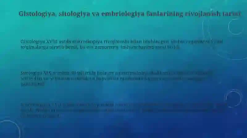 Gistalogiya, sitalogiya, embrialogiyaning fan sifatida rivojlanish tarixi va tibbiyotda tutgan o‘rni 3