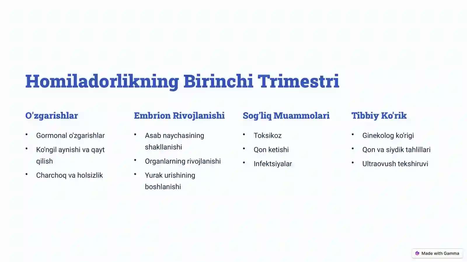 Onalikka va Tugʻruqqa Tayyorgarlik: Muhim Bosqichlar 3