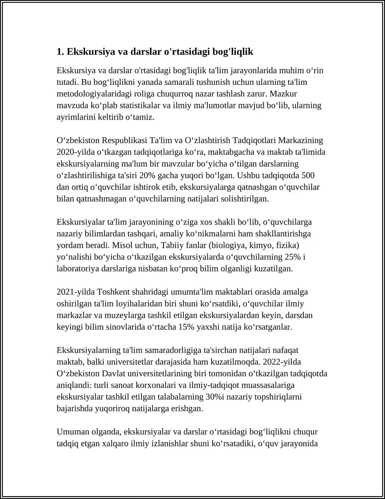 DARS VA EKSKURSIYALARNI TASHKIL ETISH 3