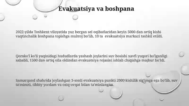 Tabiiy ofatlar oqibatlariga qarshi chora tadbirlarni oʻrganish 3