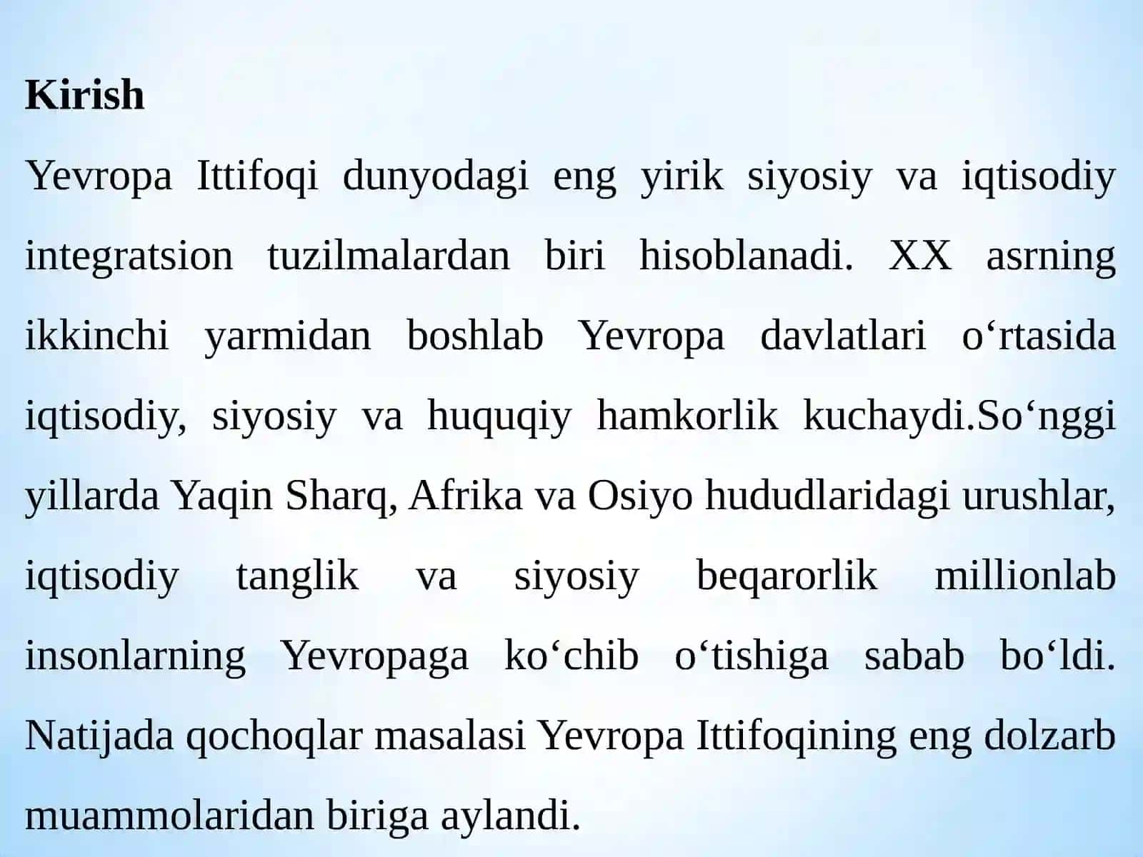 Yevropa Ittifoqidagi integratsiya jarayonlari va qochoqlar masalasining keskinlashuvi 3