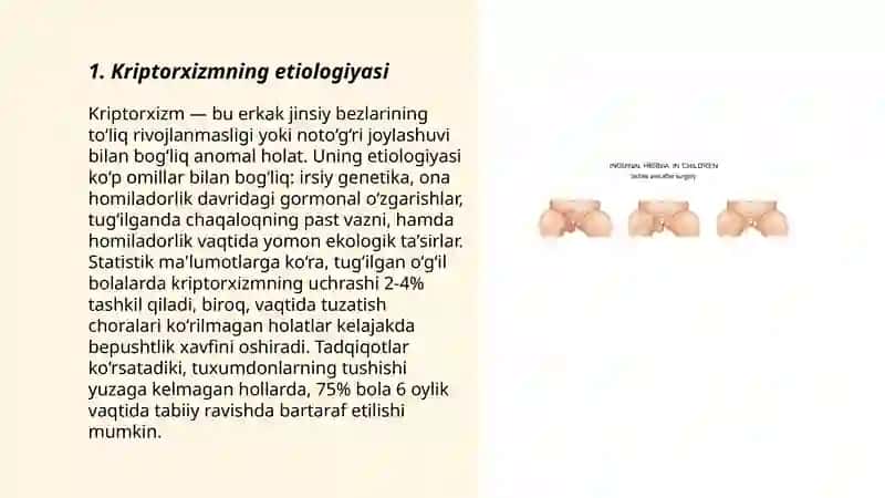 Kriptorxizm etiopotogenezi, klinika, diagnostika, davolash 3