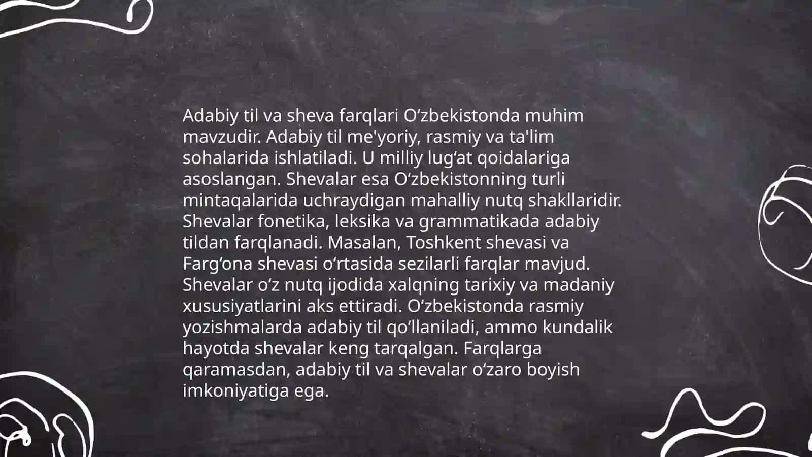 Adabiy til va shevalarga oid mashqlar 3