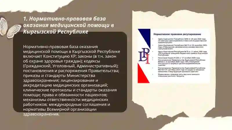 Правовое регулирование оказания медицинской помощи в Кыргызской Республики 3