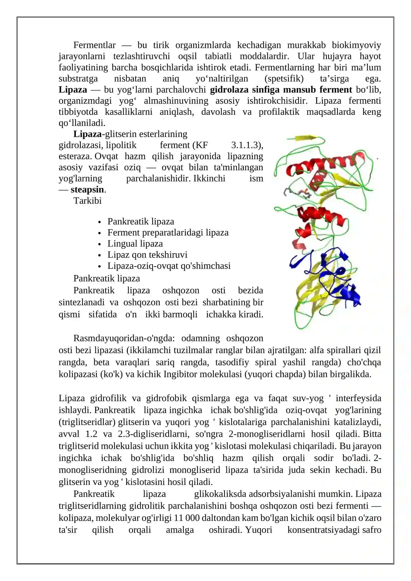 Fermentlarning tibbiyotda ahamiyati 3