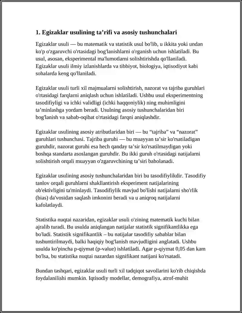 EGIZAKLAR USULI 3