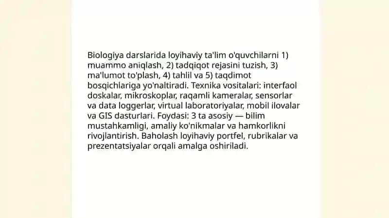 Biologiya darslarida noan’anaviy usularni qo‘llash metodologiyasi. Texnik vositalardan foydalanish 3