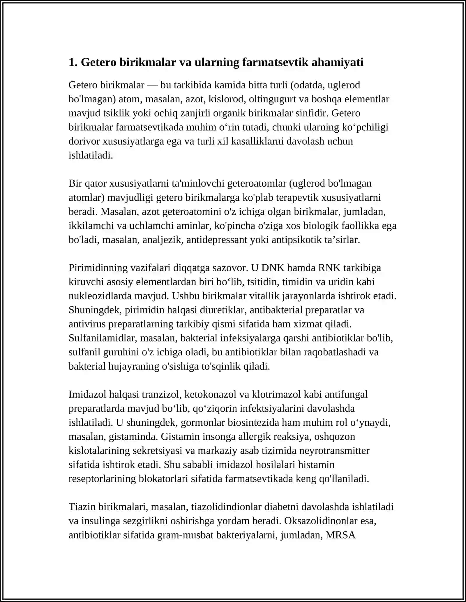GETERO VA POLIFUNKSIYAONAL BIRIKMALAR ASOSIDA ISHLAB CHIQARILADIGAN ZAMONAVIY DORI VOSITALARI 3