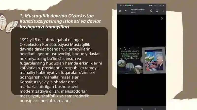 Mustaqillik yillarida O'zbekistonda davlat boshqaruvi tizimida amalga oshirilgan islohatlar 3